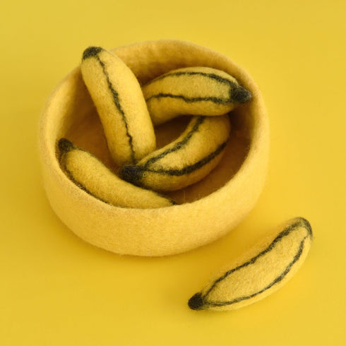DASHDU - Bentley Banana - Five Felt Fruit Bananas With Bowl